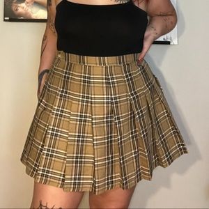 plaid pleated tennis skirt